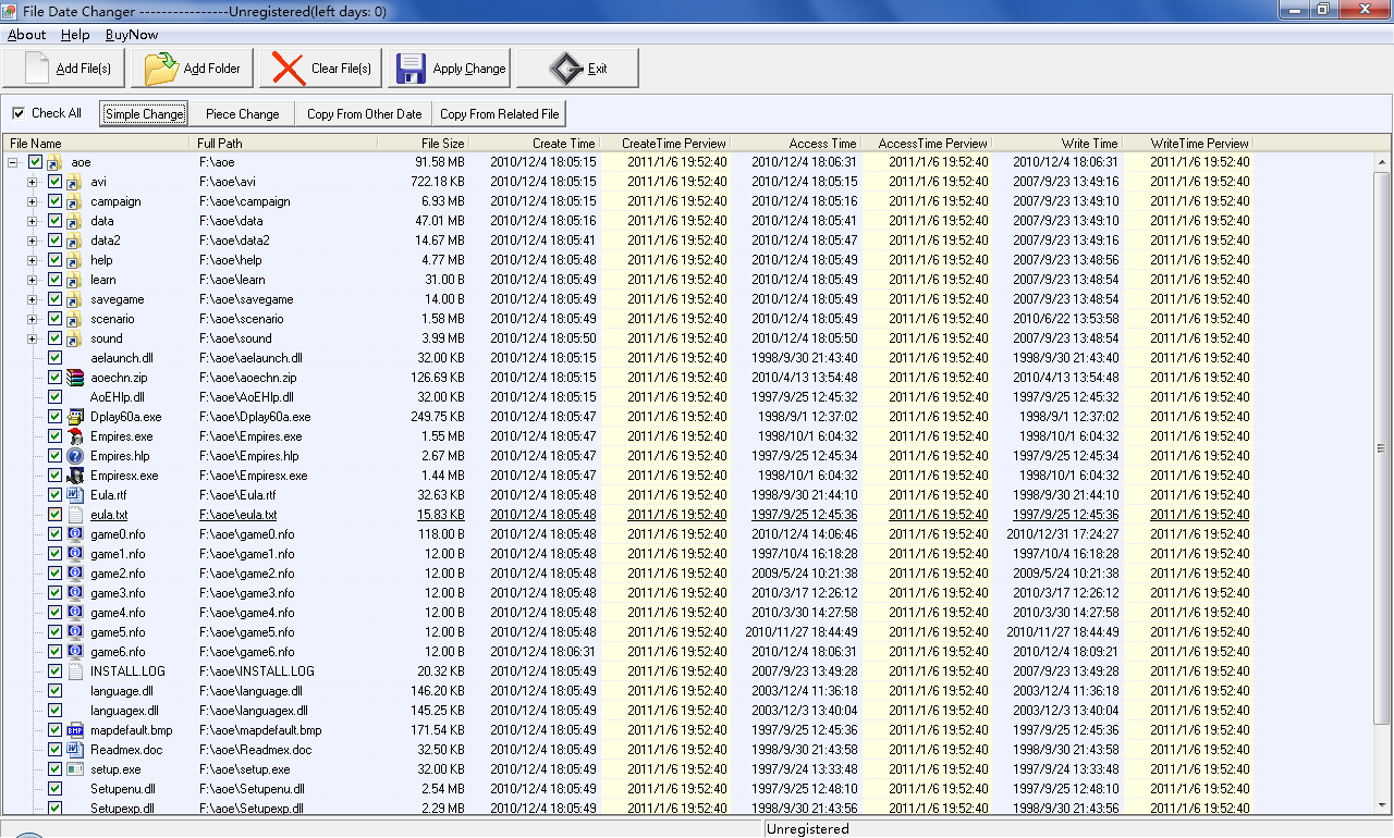 FMS File Date Changer screen shot